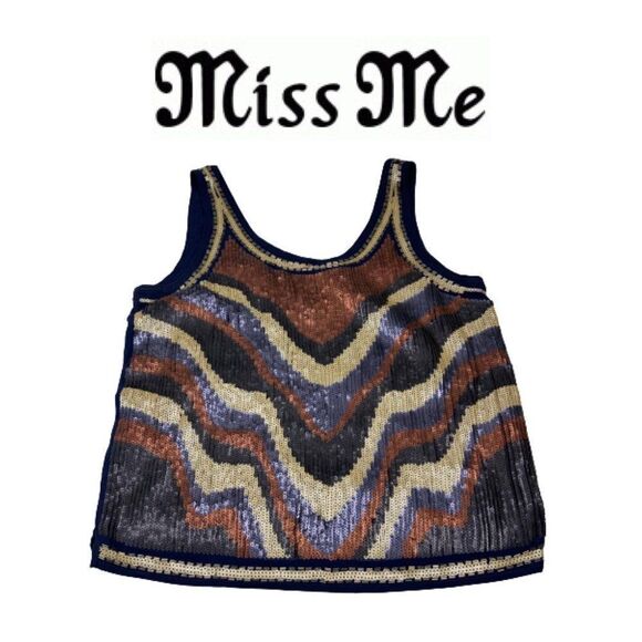 Miss Me Tops - Miss Me Multi-Color  Top. Sz L